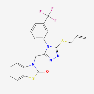 3-((5-(allylthio)-4-(3-(trifluoromethyl)phenyl)-4H-1,2,4-triazol-3-yl)methyl)benzo[d]thiazol-2(3H)-one