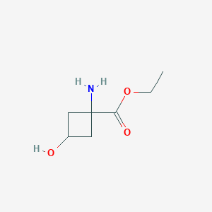 molecular formula C7H13NO3 B2822265 Ethyl 1-amino-3-hydroxycyclobutane-1-carboxylate CAS No. 1242409-78-4