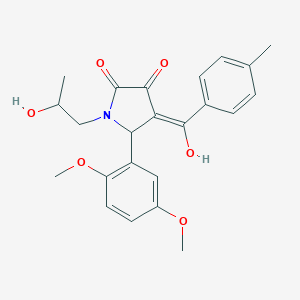 molecular formula C23H25NO6 B282227 5-(2,5-dimethoxyphenyl)-3-hydroxy-1-(2-hydroxypropyl)-4-(4-methylbenzoyl)-1,5-dihydro-2H-pyrrol-2-one 