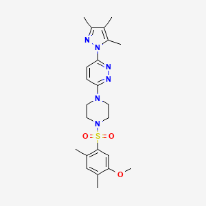 molecular formula C23H30N6O3S B2822270 3-(4-((5-methoxy-2,4-dimethylphenyl)sulfonyl)piperazin-1-yl)-6-(3,4,5-trimethyl-1H-pyrazol-1-yl)pyridazine CAS No. 1013757-71-5
