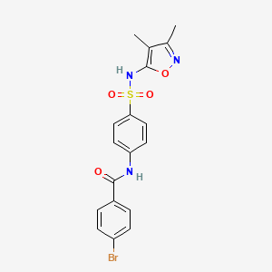 molecular formula C18H16BrN3O4S B2822279 4-Bromo-N-[4-(3,4-dimethyl-isoxazol-5-ylsulfamoyl)-phenyl]-benzamide CAS No. 301681-47-0