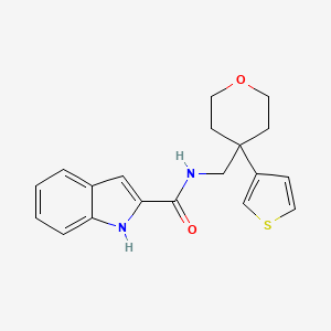 N-((4-(thiophen-3-yl)tetrahydro-2H-pyran-4-yl)methyl)-1H-indole-2-carboxamide