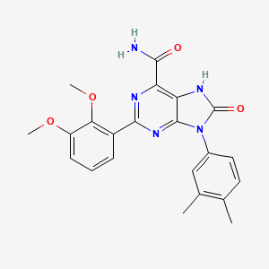 molecular formula C22H21N5O4 B2822301 2-(2,3-dimethoxyphenyl)-9-(3,4-dimethylphenyl)-8-oxo-8,9-dihydro-7H-purine-6-carboxamide CAS No. 898422-42-9
