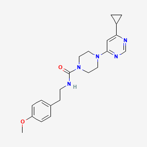 molecular formula C21H27N5O2 B2822307 4-(6-环丙基嘧啶-4-基)-N-(4-甲氧基苯乙基)哌嗪-1-甲酰胺 CAS No. 1797957-82-4