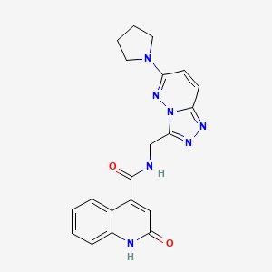 molecular formula C20H19N7O2 B2822309 2-羟基-N-((6-(吡咯烷-1-基)-[1,2,4]三唑并[4,3-b]吡啶-3-基)甲基)喹啉-4-羧酸甲酰胺 CAS No. 2034370-52-8