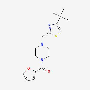 molecular formula C17H23N3O2S B2822310 (4-((4-(Tert-butyl)thiazol-2-yl)methyl)piperazin-1-yl)(furan-2-yl)methanone CAS No. 1171100-16-5