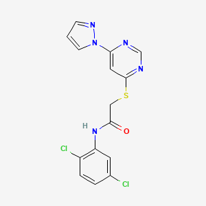 molecular formula C15H11Cl2N5OS B2822316 2-((6-(1H-pyrazol-1-yl)pyrimidin-4-yl)thio)-N-(2,5-dichlorophenyl)acetamide CAS No. 1251620-87-7