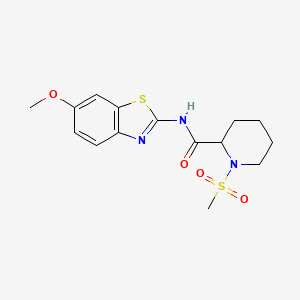 molecular formula C15H19N3O4S2 B2822317 N-(6-methoxybenzo[d]thiazol-2-yl)-1-(methylsulfonyl)piperidine-2-carboxamide CAS No. 1214004-83-7