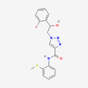 molecular formula C18H17FN4O2S B2822323 1-(2-(2-氟苯基)-2-羟乙基)-N-(2-(甲硫基)苯基)-1H-1,2,3-三唑-4-甲酰胺 CAS No. 2034344-28-8