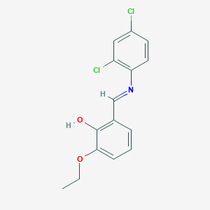 molecular formula C15H13Cl2NO2 B2822329 2-{(E)-[(2,4-dichlorophenyl)imino]methyl}-6-ethoxyphenol CAS No. 1232816-67-9