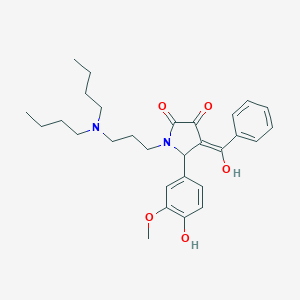 molecular formula C29H38N2O5 B282233 4-benzoyl-1-[3-(dibutylamino)propyl]-3-hydroxy-5-(4-hydroxy-3-methoxyphenyl)-1,5-dihydro-2H-pyrrol-2-one 