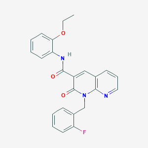 molecular formula C24H20FN3O3 B2822337 N-(2-ethoxyphenyl)-1-[(2-fluorophenyl)methyl]-2-oxo-1,2-dihydro-1,8-naphthyridine-3-carboxamide CAS No. 1005306-83-1