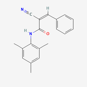 molecular formula C19H18N2O B2822339 (Z)-2-cyano-3-phenyl-N-(2,4,6-trimethylphenyl)prop-2-enamide CAS No. 444686-46-8