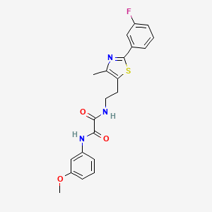 molecular formula C21H20FN3O3S B2822342 N-{2-[2-(3-fluorophenyl)-4-methyl-1,3-thiazol-5-yl]ethyl}-N'-(3-methoxyphenyl)ethanediamide CAS No. 895804-07-6