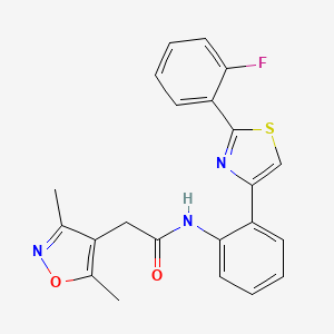 2-(3,5-dimethylisoxazol-4-yl)-N-(2-(2-(2-fluorophenyl)thiazol-4-yl)phenyl)acetamide