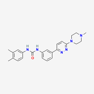molecular formula C24H28N6O B2822351 1-(3,4-Dimethylphenyl)-3-(3-(6-(4-methylpiperazin-1-yl)pyridazin-3-yl)phenyl)urea CAS No. 1049185-08-1