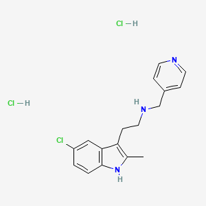 molecular formula C17H20Cl3N3 B2822355 2-(5-氯-2-甲基-1H-吲哚-3-基)-N-(吡啶-4-基甲基)乙胺二盐酸盐 CAS No. 1351642-60-8