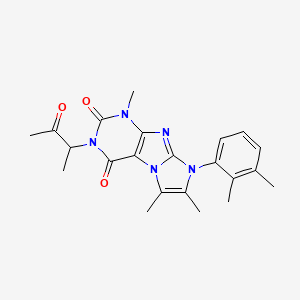 molecular formula C22H25N5O3 B2822356 6-(2,3-二甲基苯基)-4,7,8-三甲基-2-(3-氧代丁酰基)嘧啶并[7,8-a]嘧啶-1,3-二酮 CAS No. 878732-14-0