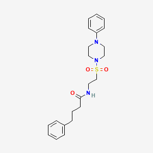 molecular formula C22H29N3O3S B2822362 4-苯基-N-[2-(4-苯基哌嗪-1-基)磺酰乙基]丁酰胺 CAS No. 897621-87-3