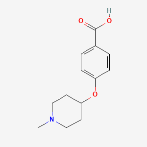 molecular formula C13H17NO3 B2822368 4-[(1-Methylpiperidin-4-yl)oxy]benzoic acid CAS No. 785048-54-6