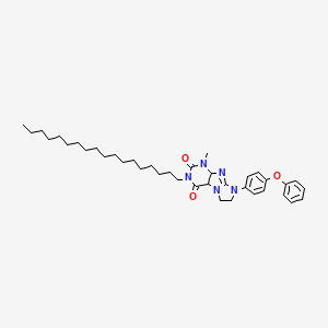 molecular formula C38H53N5O3 B2822373 1-methyl-3-octadecyl-8-(4-phenoxyphenyl)-1H,2H,3H,4H,6H,7H,8H-imidazo[1,2-g]purine-2,4-dione CAS No. 1323502-98-2