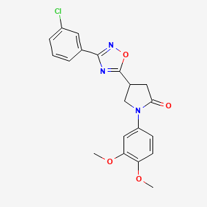 molecular formula C20H18ClN3O4 B2822382 4-(3-(3-Chlorophenyl)-1,2,4-oxadiazol-5-yl)-1-(3,4-dimethoxyphenyl)pyrrolidin-2-one CAS No. 941997-72-4