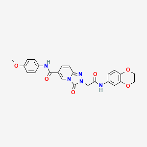 molecular formula C24H21N5O6 B2822384 N-环己基-N-甲基-5-[4-(吡咯烷-1-基磺酰)苯基]-1,3,4-噁二唑-2-甲酰胺 CAS No. 1251582-00-9