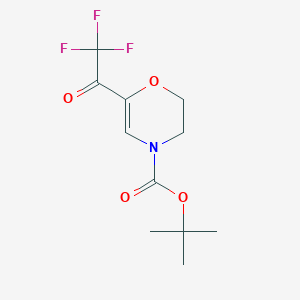 molecular formula C11H14F3NO4 B2822387 叔丁基 6-(三氟乙酰)-3,4-二氢-2H-噁嗪-4-甲酸酯 CAS No. 2230799-91-2