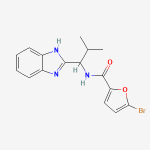 molecular formula C16H16BrN3O2 B2822392 N-[1-(1H-benzimidazol-2-yl)-2-methylpropyl]-5-bromofuran-2-carboxamide CAS No. 881551-92-4