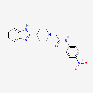 molecular formula C20H21N5O3 B2822393 2-[4-(1H-benzimidazol-2-yl)piperidin-1-yl]-N-(4-nitrophenyl)acetamide CAS No. 605625-87-4