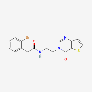molecular formula C16H14BrN3O2S B2822402 2-(2-bromophenyl)-N-(2-(4-oxothieno[3,2-d]pyrimidin-3(4H)-yl)ethyl)acetamide CAS No. 2034412-28-5