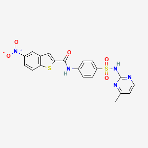 molecular formula C20H15N5O5S2 B2822410 N-(4-(N-(4-methylpyrimidin-2-yl)sulfamoyl)phenyl)-5-nitrobenzo[b]thiophene-2-carboxamide CAS No. 448240-47-9