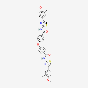 molecular formula C36H30N4O5S2 B2822413 N-[4-(4-methoxy-3-methylphenyl)-1,3-thiazol-2-yl]-4-(4-{[4-(4-methoxy-3-methylphenyl)-1,3-thiazol-2-yl]carbamoyl}phenoxy)benzamide CAS No. 392251-65-9