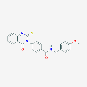 N-[(4-methoxyphenyl)methyl]-4-(4-oxo-2-sulfanylidene-1,2,3,4-tetrahydroquinazolin-3-yl)benzamide