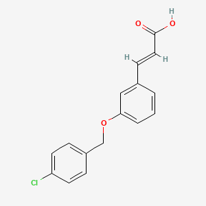 molecular formula C16H13ClO3 B2822422 3-(3-((4-Chlorobenzyl)oxy)phenyl)acrylic acid CAS No. 853348-30-8
