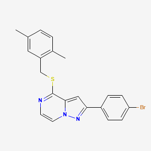 2-(4-Bromophenyl)-4-[(2,5-dimethylbenzyl)thio]pyrazolo[1,5-a]pyrazine