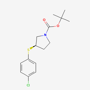 molecular formula C15H20ClNO2S B2822433 (R)-tert-Butyl 3-((4-chlorophenyl)thio)pyrrolidine-1-carboxylate CAS No. 1289585-33-6