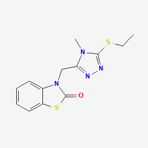 B2822447 3-[(5-Ethylsulfanyl-4-methyl-1,2,4-triazol-3-yl)methyl]-1,3-benzothiazol-2-one CAS No. 847399-98-8
