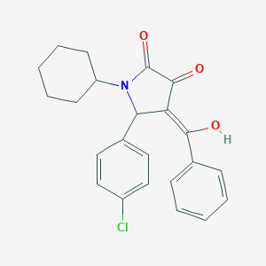 molecular formula C23H22ClNO3 B282245 4-benzoyl-5-(4-chlorophenyl)-1-cyclohexyl-3-hydroxy-1,5-dihydro-2H-pyrrol-2-one 