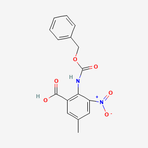 B2822455 5-Methyl-3-nitro-2-(phenylmethoxycarbonylamino)benzoic acid CAS No. 2287302-46-7