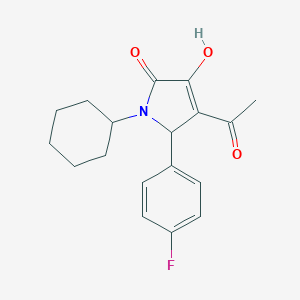 molecular formula C18H20FNO3 B282246 4-acetyl-1-cyclohexyl-5-(4-fluorophenyl)-3-hydroxy-1,5-dihydro-2H-pyrrol-2-one 