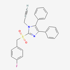 molecular formula C25H19FN2O2S B2822461 4,5-diphenyl-1-(2-propynyl)-1H-imidazol-2-yl 4-fluorobenzyl sulfone CAS No. 339277-79-1