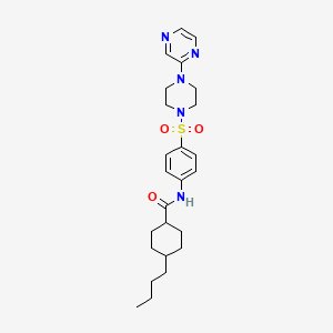 4-butyl-N-(4-((4-(pyrazin-2-yl)piperazin-1-yl)sulfonyl)phenyl)cyclohexanecarboxamide