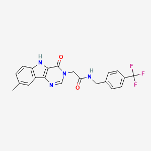 2-(8-methyl-4-oxo-4,5-dihydro-3H-pyrimido[5,4-b]indol-3-yl)-N-(4-(trifluoromethyl)benzyl)acetamide