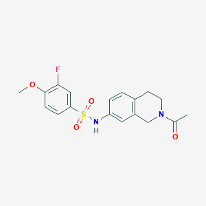 molecular formula C18H19FN2O4S B2822480 N-(2-乙酰-1,2,3,4-四氢异喹啉-7-基)-3-氟-4-甲氧基苯磺酰胺 CAS No. 955596-00-6