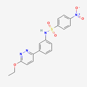 molecular formula C18H16N4O5S B2822483 N-(3-(6-乙氧吡啶-3-基)苯基)-4-硝基苯磺酰胺 CAS No. 903352-98-7