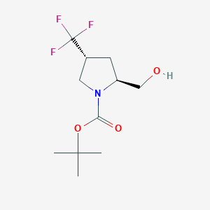 molecular formula C11H18F3NO3 B2822488 (2S,4R)-1-Boc-4-三氟甲基吡咯啉-2-甲醇 CAS No. 470482-43-0