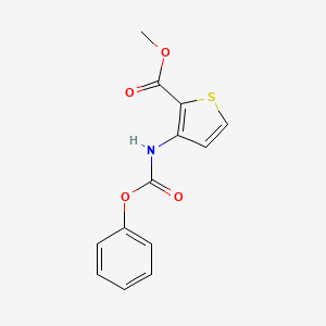 molecular formula C13H11NO4S B2822490 Methyl 3-[(phenoxycarbonyl)amino]thiophene-2-carboxylate CAS No. 31823-75-3