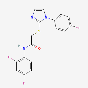 molecular formula C17H12F3N3OS B2822494 N-(2,4-二氟苯基)-2-((1-(4-氟苯基)-1H-咪唑-2-基)硫)乙酰胺 CAS No. 688336-84-7