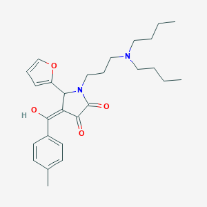 molecular formula C27H36N2O4 B282250 1-[3-(dibutylamino)propyl]-5-(2-furyl)-3-hydroxy-4-(4-methylbenzoyl)-1,5-dihydro-2H-pyrrol-2-one 